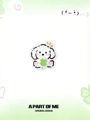 Lucky Clover 18K Platinum Plated Kitten ＆ Puppy Stud Earrings™