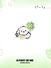 Lucky Clover 18K Platinum Plated Kitten ＆ Puppy Stud Earrings™