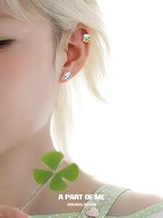 Lucky Clover 18K Platinum Plated Kitten ＆ Puppy Stud Earrings™