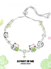 สร้อยข้อมือ Lucky Kitten ชุบแพลตตินัม 18K จาก Lucky Clover™