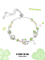 สร้อยข้อมือ Lucky Puppy ชุบแพลตตินัม 18K จาก Lucky Clover™