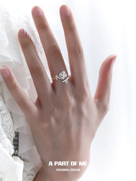 Lucky Clover 925 Sterling Silver Simple-Style Adjustable Ring™