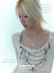 Lucky Clover Platinum Plating Key Charm Necklace™