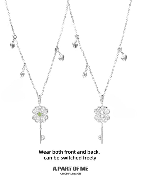 Lucky Clover Platinum Plating Key Charm Necklace™