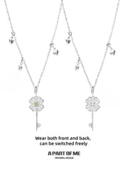 Lucky Clover Platinum Plating Key Charm Necklace™
