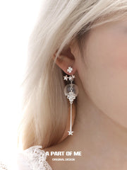 Lucky Clover Platinum Plating Wind Chime Tassel Dangle Earrings™