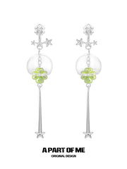 Lucky Clover Platinum Plating Wind Chime Tassel Dangle Earrings™