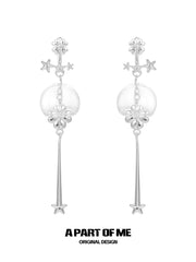 Lucky Clover Platinum Plating Wind Chime Tassel Dangle Earrings™