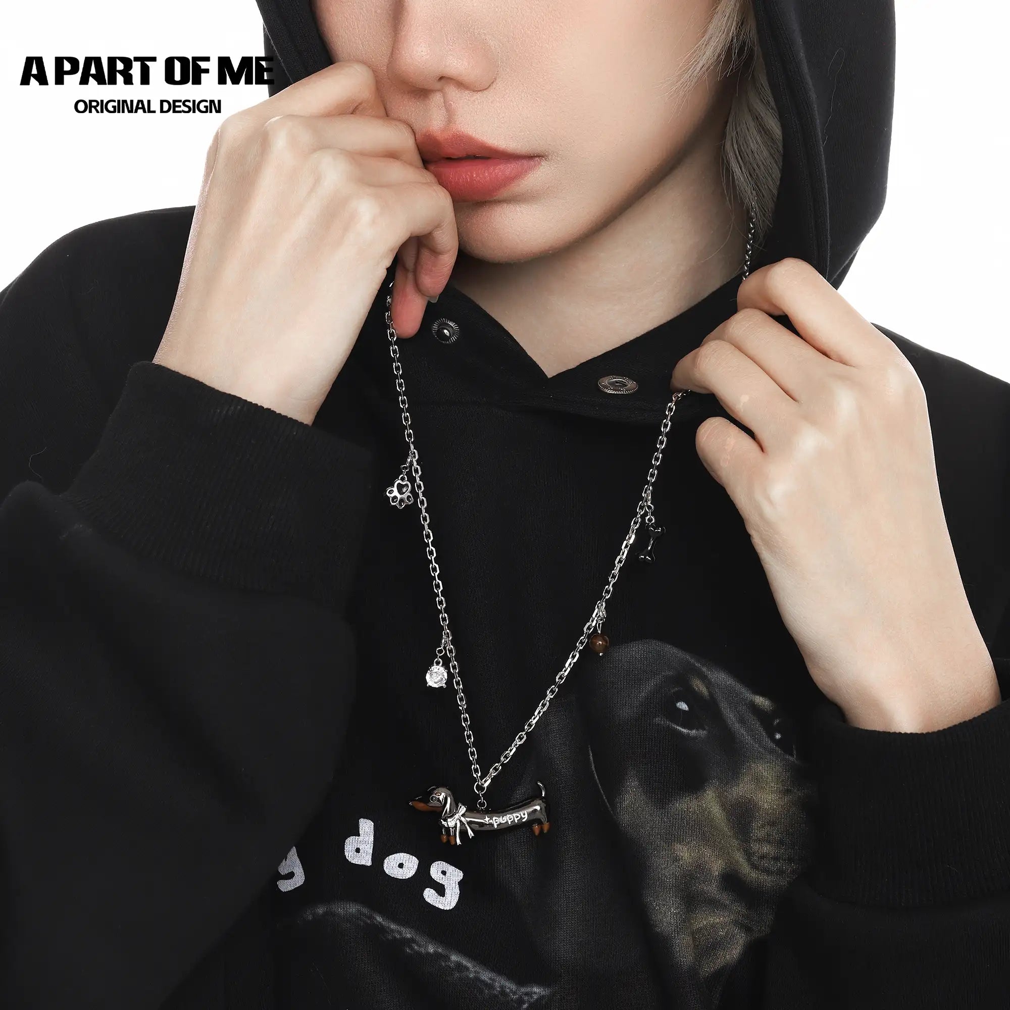 Lucky Puppy 18K Platinum Plated Sausage Dog Choker Necklace™