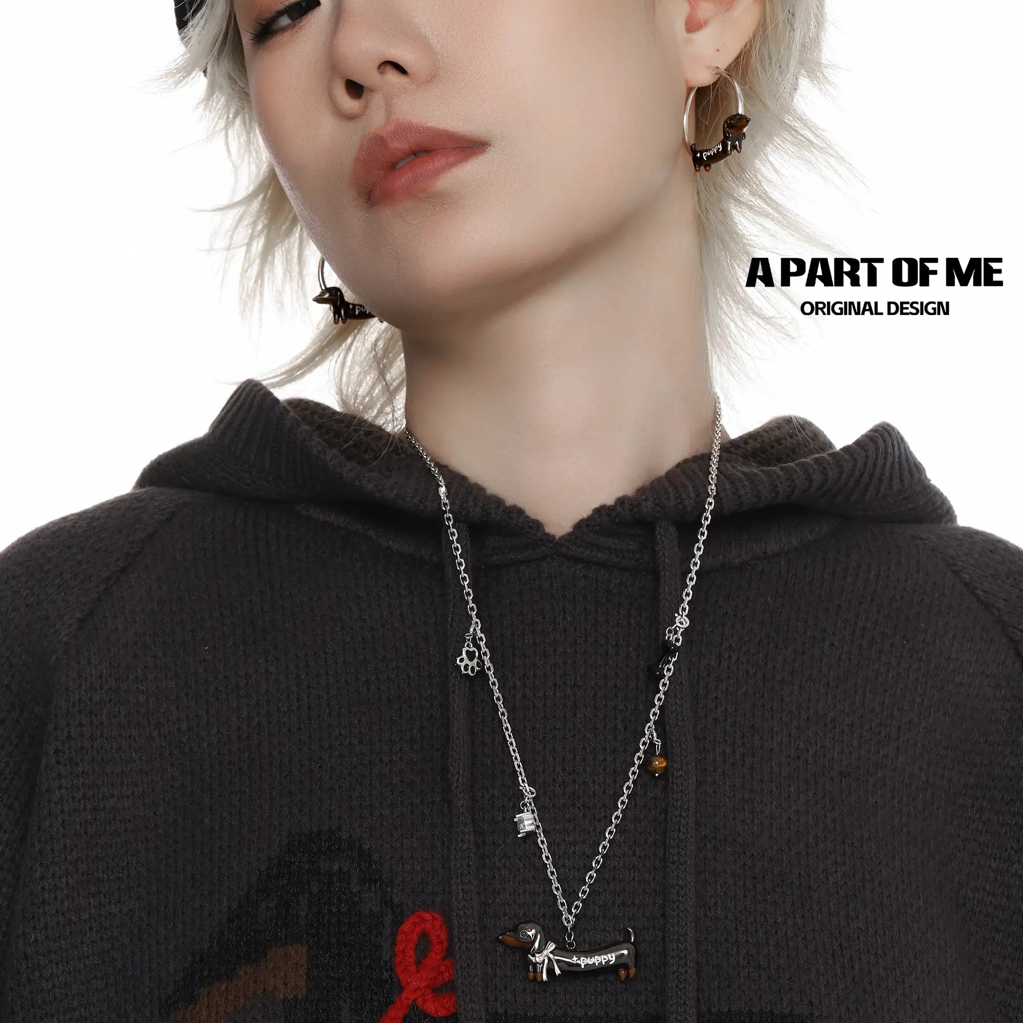 Lucky Puppy 18K Platinum Plated Sausage Dog Choker Necklace™
