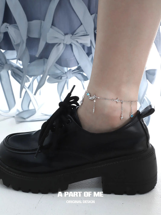 Lunar Faust S925 Sterling Silver Moon Zircon Ankle Bracelets™