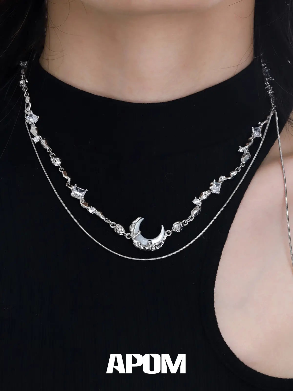 MYTH OF THE MOON 18K Platinum Plating Double-Layer Chokers Necklaces™