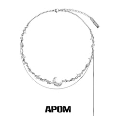 MYTH OF THE MOON 18K Platinum Plating Double-Layer Chokers Necklaces™