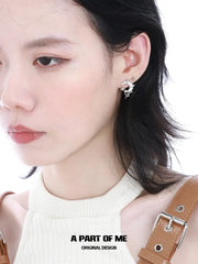MYTH OF THE MOON S925 18K Platinum Plating Asymmetrical Crescent Shells Stud Earrings™