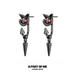 Meow 18K Platinum/Black Gold Plated Cat's Eyes Stud Earrings™