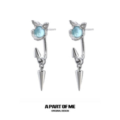 Meow 18K Platinum/Black Gold Plated Cat's Eyes Stud Earrings™