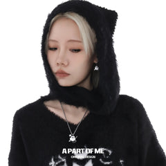 Meow Bandit Kitty Ghost Cat 18K Platinum Plated Pendant Necklace™