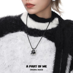 Meow Bandit Kitty Ghost Cat 18K Platinum Plated Pendant Necklace™