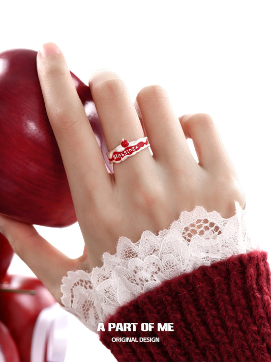 Merry Christmas 925 Sterling Silver "Blessing" Logo Adjustable Ring™
