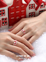 Merry Christmas 925 Sterling Silver "Blessing" Logo Adjustable Ring™