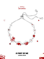 Merry Christmas Platinum-Plated Red Snow Apple Bracelet™