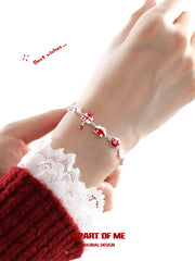 Merry Christmas Platinum-Plated Red Snow Apple Bracelet™
