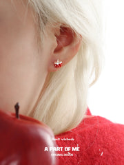 Merry Christmas S925 Platinum-Plated Snow Apple Stud Earrings™
