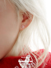 Merry Christmas S925 Platinum-Plated Snow Apple Stud Earrings™