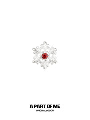 Merry Christmas S925 Platinum-Plated Snow Apple Stud Earrings™