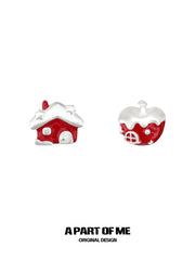 Merry Christmas S925 Platinum-Plated Snow Apple Stud Earrings™