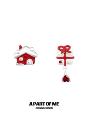 Merry Christmas S925 Platinum-Plated Snow Apple Stud Earrings™