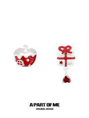 Merry Christmas S925 Platinum-Plated Snow Apple Stud Earrings™