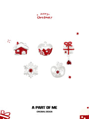 Merry Christmas S925 Platinum-Plated Snow Apple Stud Earrings™