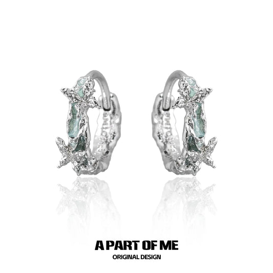 Mint Lagoon 18K Platinum Plating Butterfly Ear Clips ＆ Earrings™
