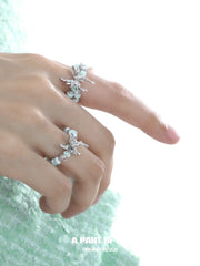 Mint Lagoon S925 Sterling Silver Bead Butterfly Resizeable Rings™