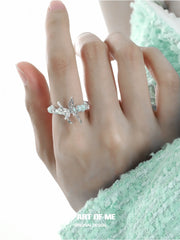 Mint Lagoon S925 Sterling Silver Bead Butterfly Resizeable Rings™
