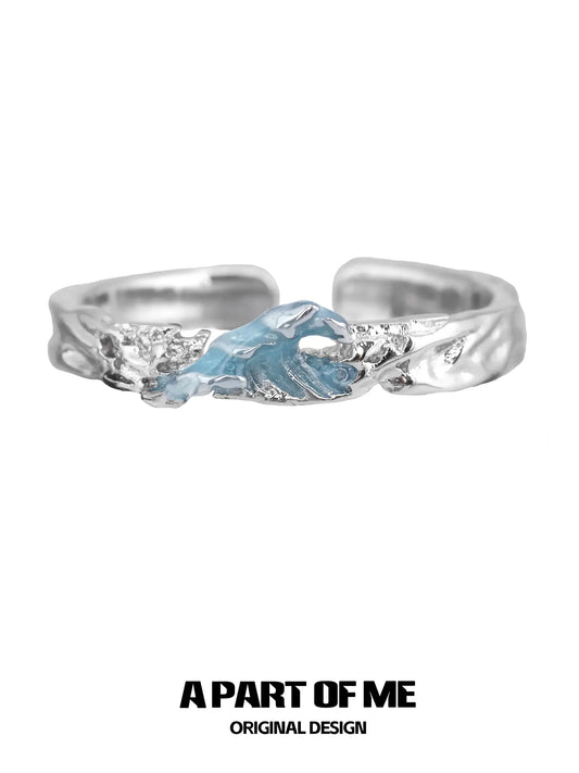 Siren's Song 925 Sterling Silver Mountain and Sea Adjustable Couple's Ring™