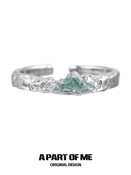 Siren's Song 925 Sterling Silver Mountain and Sea Adjustable Couple's Ring™