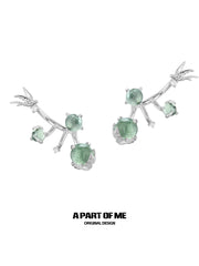 Siren's Song Colored Glass Beads 925 Platinum Plating Fish ＆ Bird Stud Earrings™