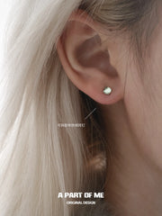 Siren's Song Colored Glass Beads 925 Platinum Plating Fish ＆ Bird Stud Earrings™