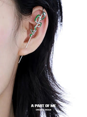 Slytherin House 18k Platinum Plating Basic Snake Ear Hook Needle Piercing Earring™