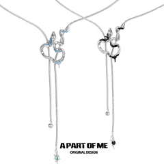 Slytherin House 18k Platinum Plating Ice Snake Pull-out Necklaces™