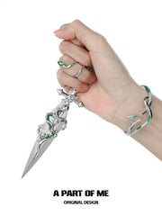 Slytherin House 18k Platinum Plated Twisted Snake DIY Kunai Crafts Decorative Knife™