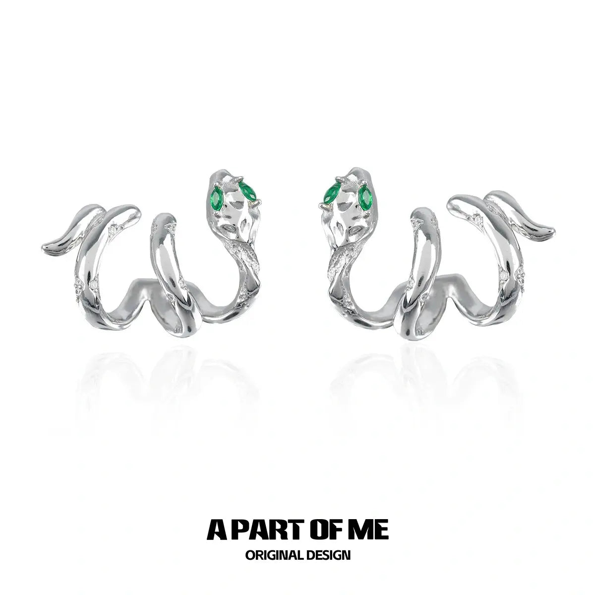 Slytherin House 18k Platinum Plating Twisted Snake Earrings™