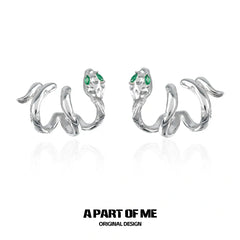 Slytherin House 18k Platinum Plating Twisted Snake Earrings™