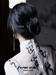 Slytherin House 18k Platinum Plating Zircon Brambles Snake Detachable earring ＆ Hari pin Hairpins Set™