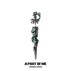 Slytherin House S925 18k Platinum Plating Snake Piercing Sword Stud Earrings™