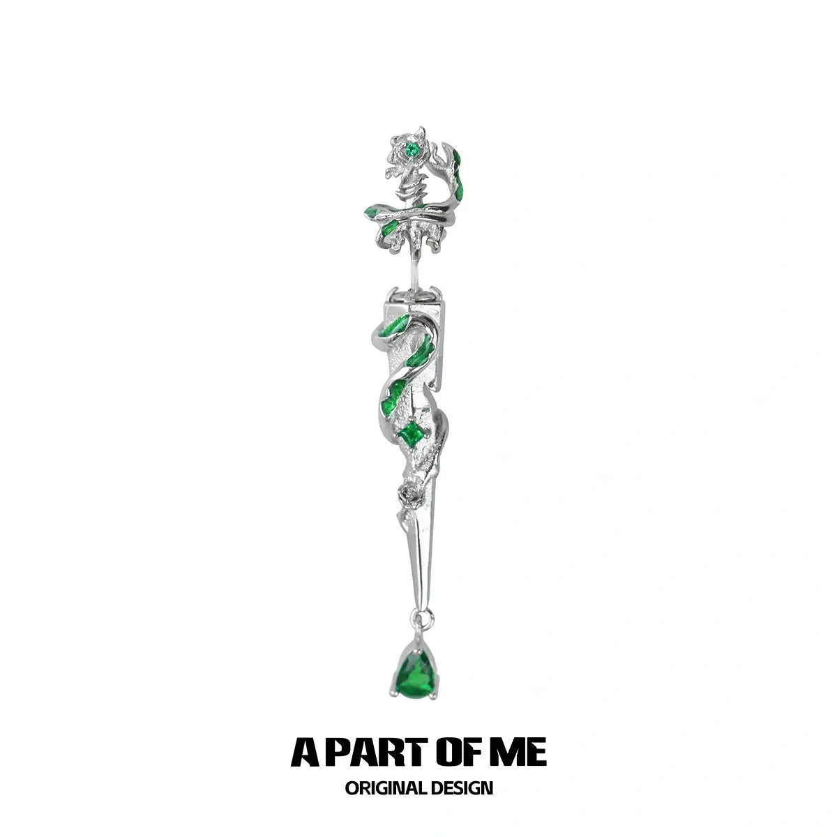 Slytherin House S925 18k Platinum Plating Snake Piercing Sword Stud Earrings™