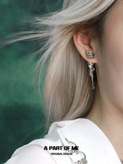 Slytherin House S925 18k Platinum Plating Snake Piercing Sword Stud Earrings™