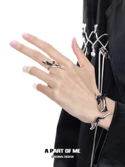 Slytherin House S925 Sterling Silver Ice Snake Resizeable Rings™